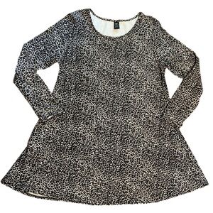 Lildy Women's L/X-LARGE  Swing Tunic Dress Leopard Print Stretch